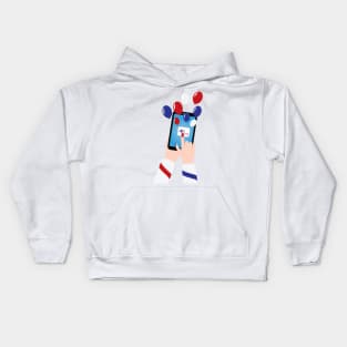 4th of july smartphone and balloons Kids Hoodie